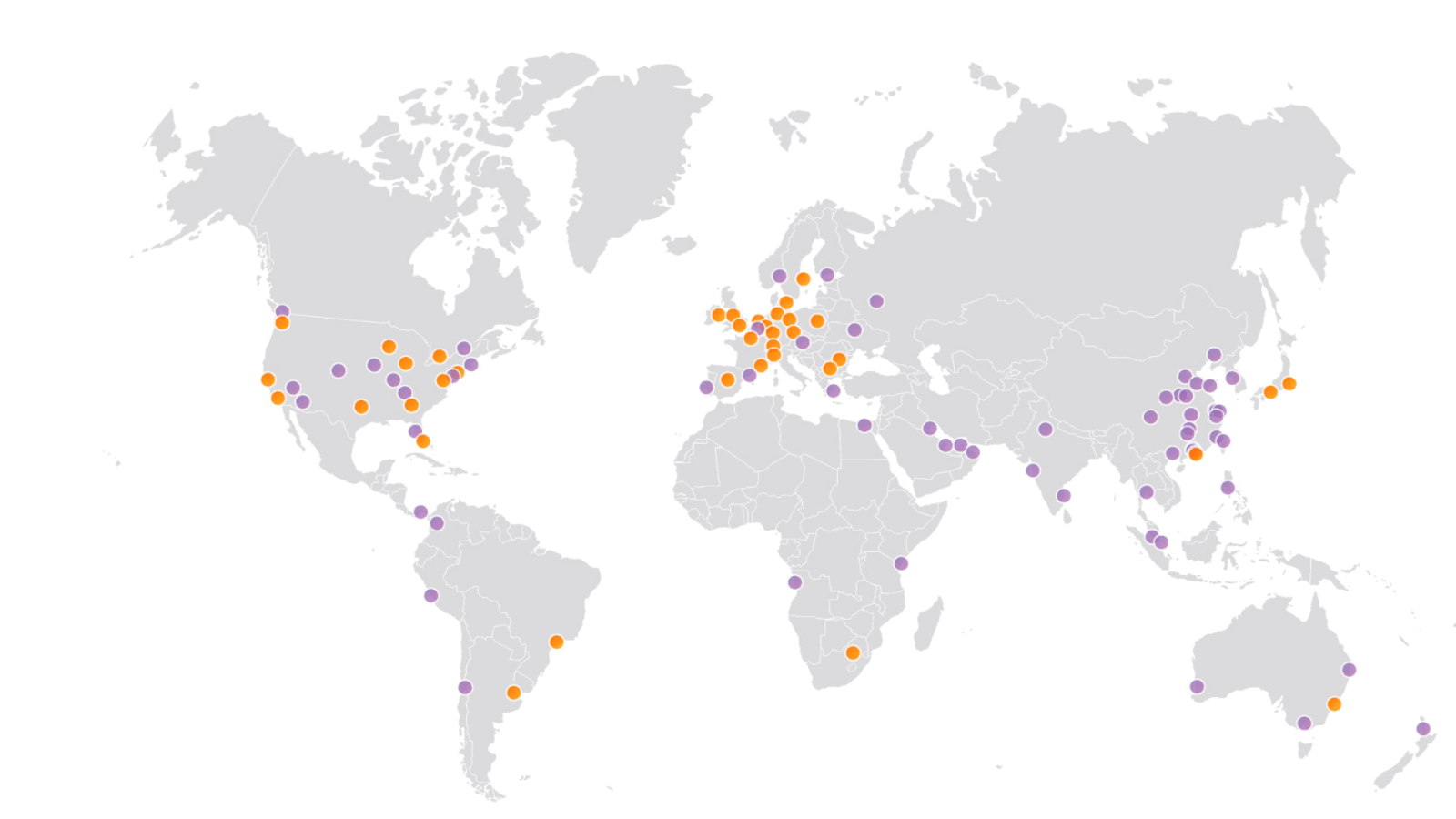 Карта серверов ZoogVPN по всему миру